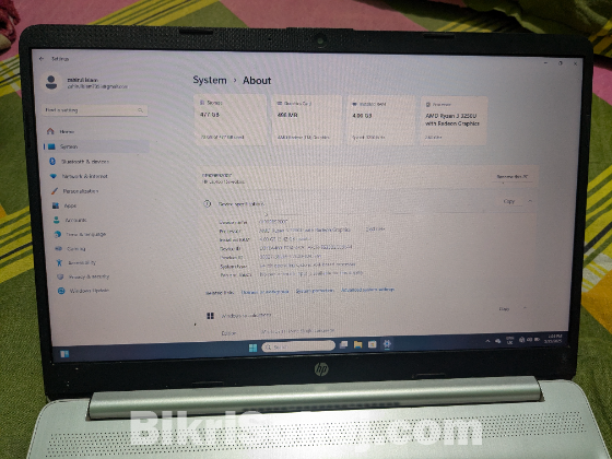 HP LAPTOP 15s-eq AMD RYZEN 3 3200 U  4GB RAM 512 SSD